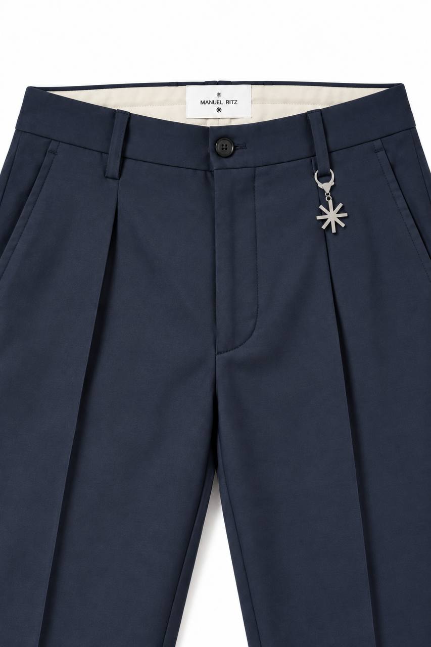 Pantalone Uomo in Lana con Una Pinces - De Matteo Uomo