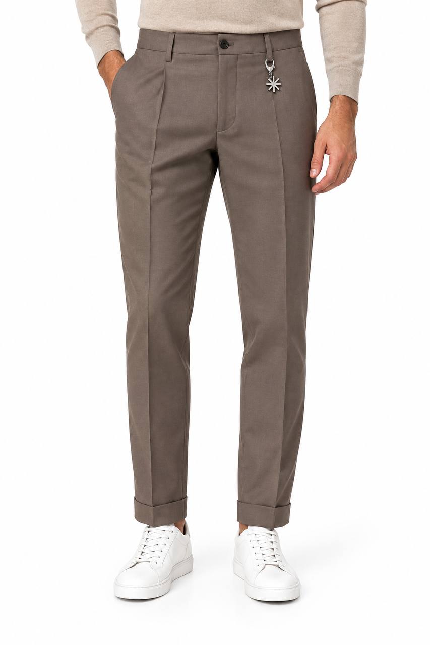 Pantalone Uomo in Lana con Una Pinces - De Matteo Uomo