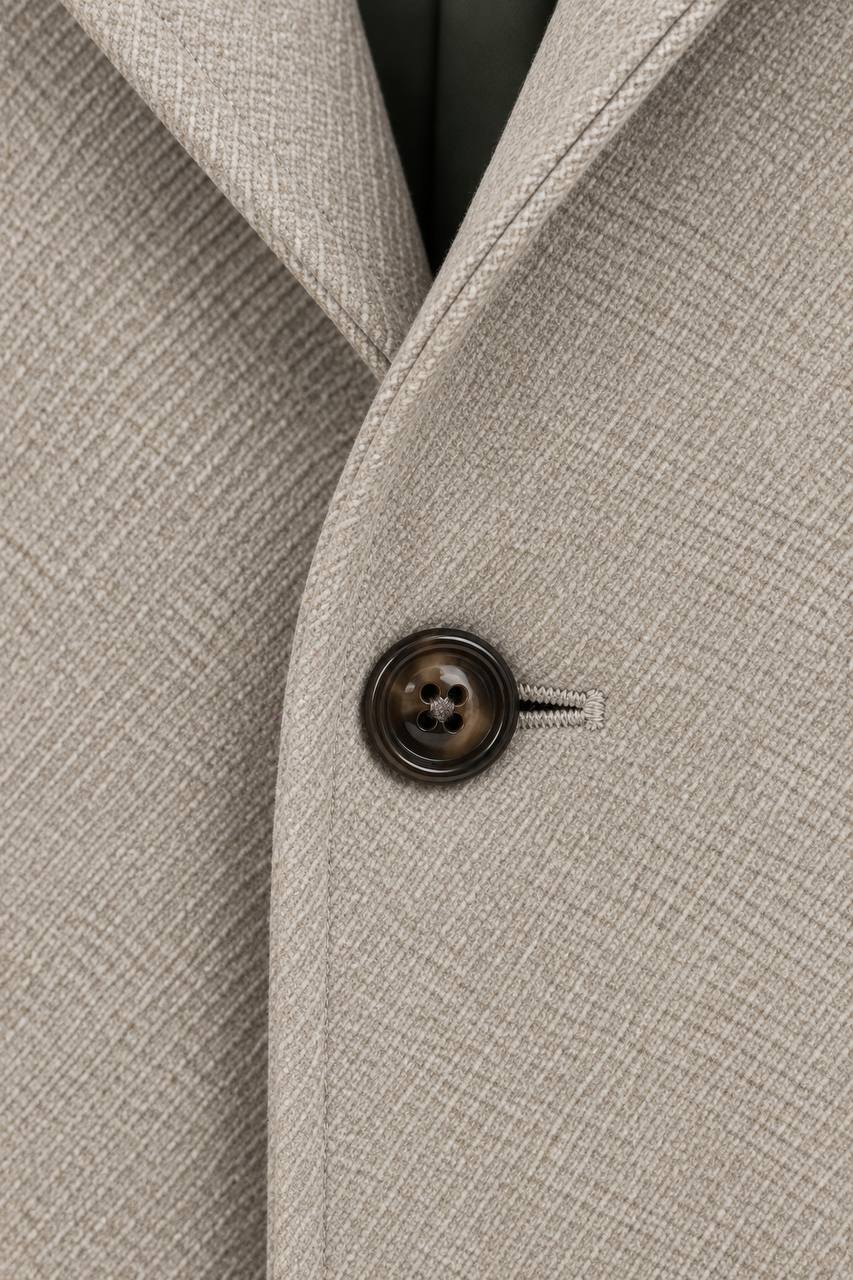 Cappottino Uomo Monopetto 3 Bottoni con Manica Raglan e Collo Camicia