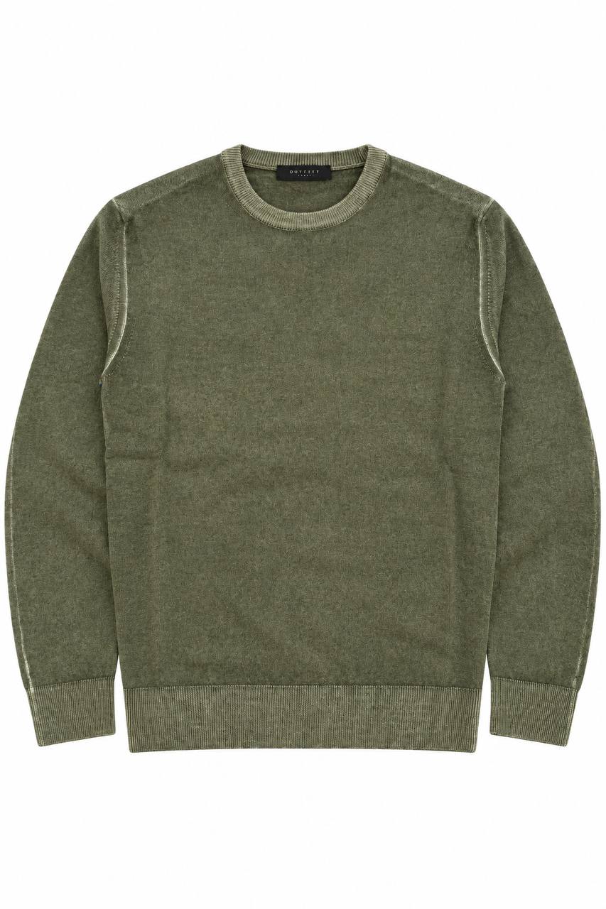 Maglia Uomo Girocollo Basic Effetto Lavato in Lana