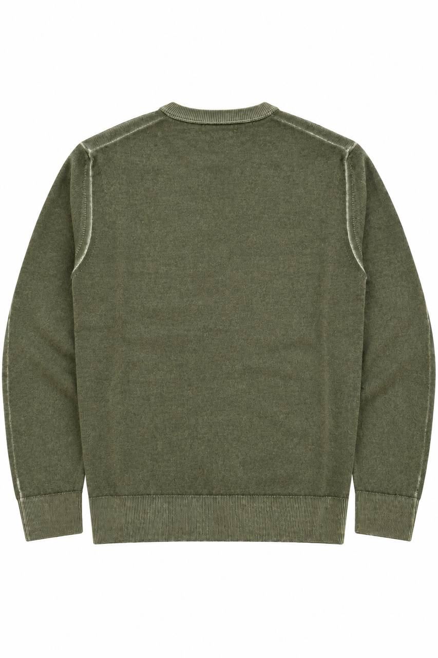 Maglia Uomo Girocollo Basic Effetto Lavato in Lana