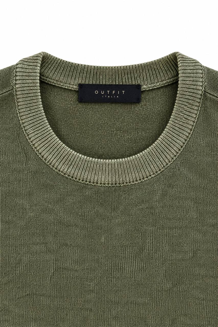 Maglia Uomo Girocollo Basic Effetto Lavato in Lana