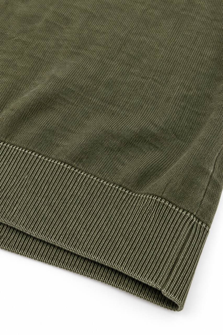 Maglia Uomo Girocollo Basic Effetto Lavato in Lana