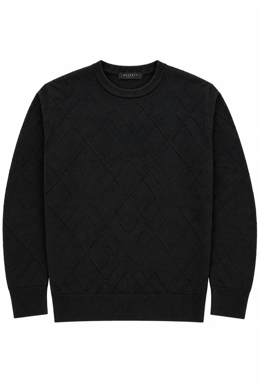Maglia Uomo Girocollo Basic con Trama nel Tessuto