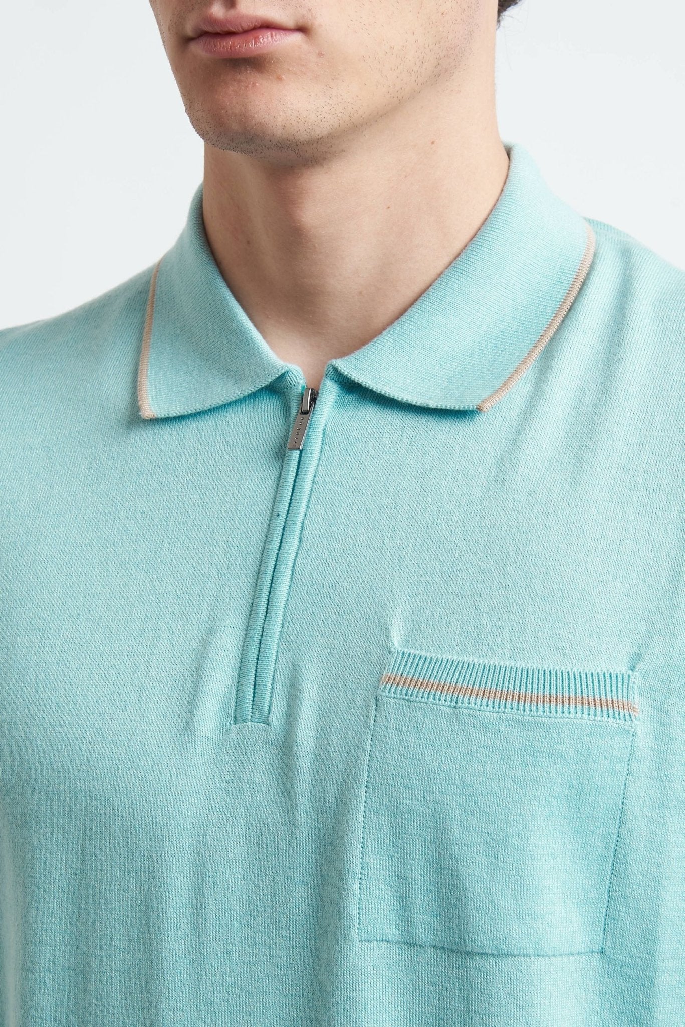 Polo Basic con Taschino e Chiusura Zip - De Matteo Uomo