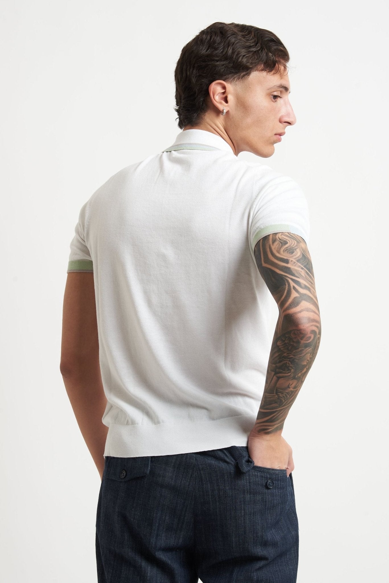 Polo Basic in Cotone con Dettagli a Contrasto - De Matteo Uomo