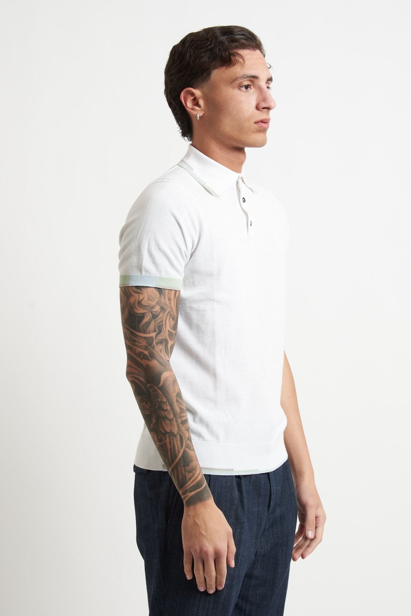 Polo Basic in Cotone con Dettagli a Contrasto - De Matteo Uomo