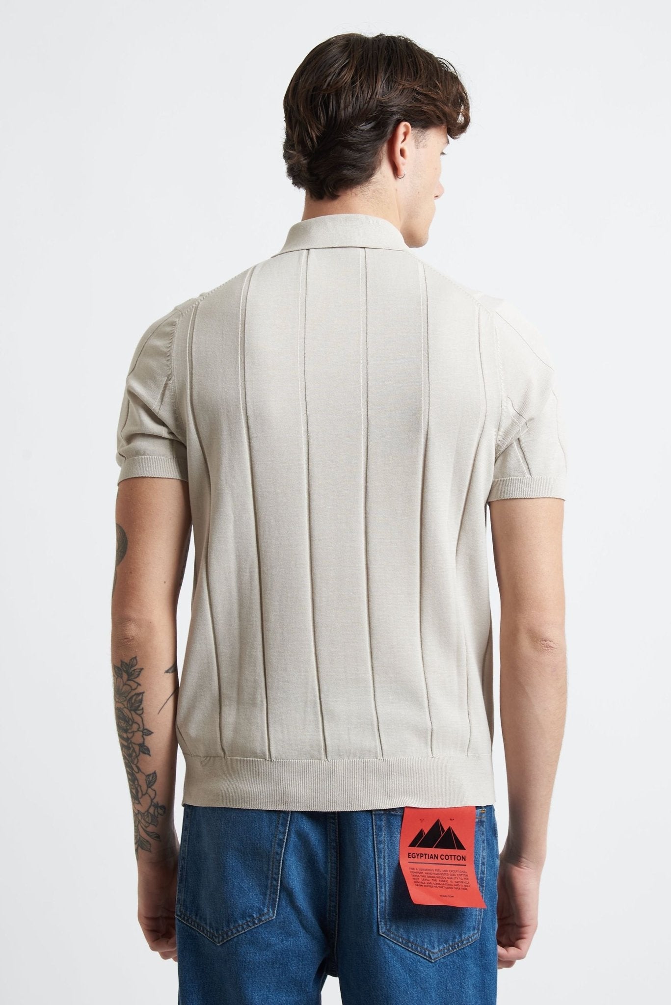 Polo Basic in Cotone con Riga Verticale e Bottoni - De Matteo Uomo