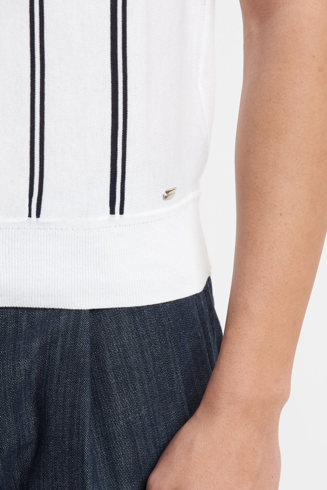 Polo Basic in Cotone con Righe Verticali e Chiusura a Bottoni - De Matteo Uomo