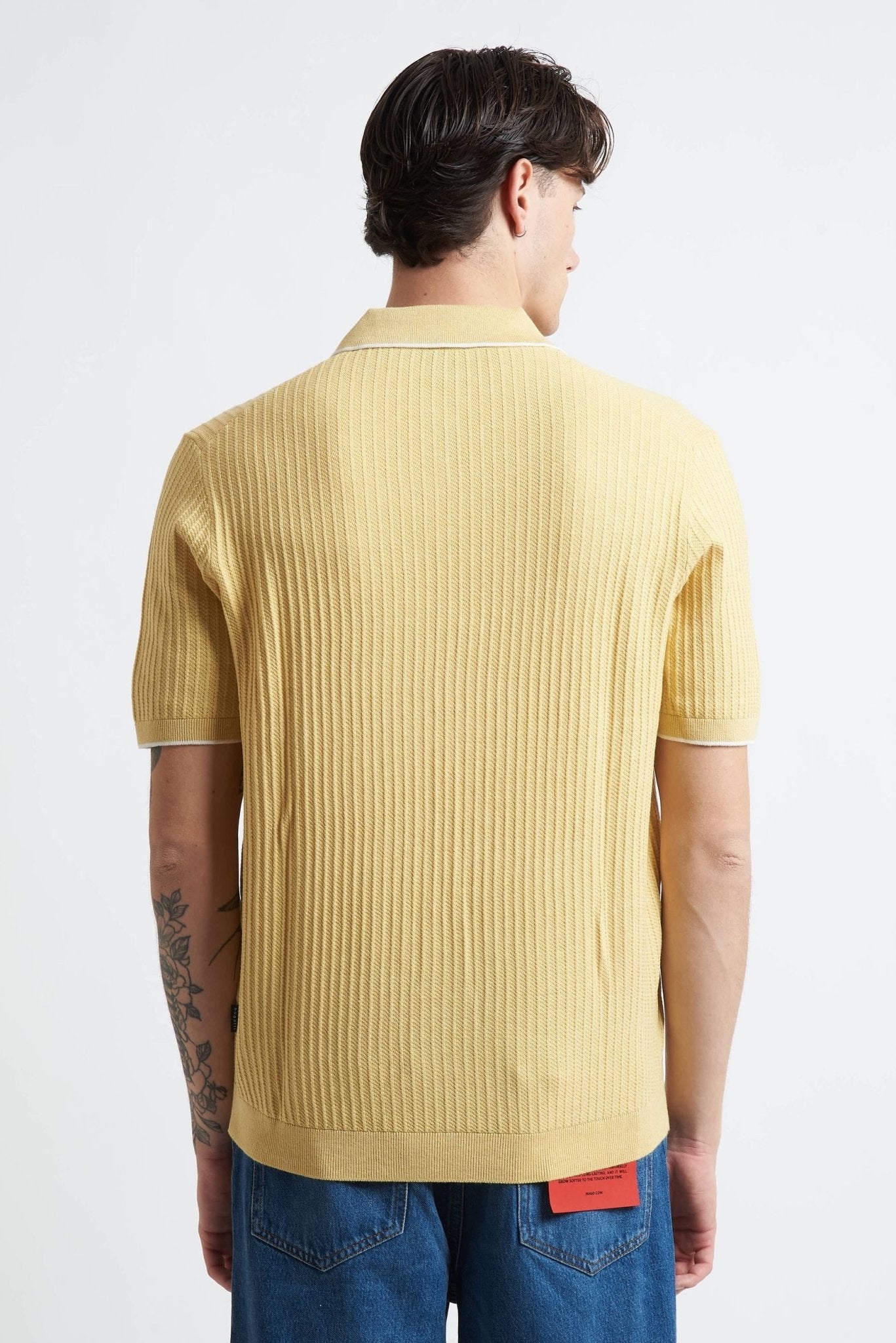 Polo Basic in Tessuto Operato con Chiusura a Bottoni - De Matteo Uomo