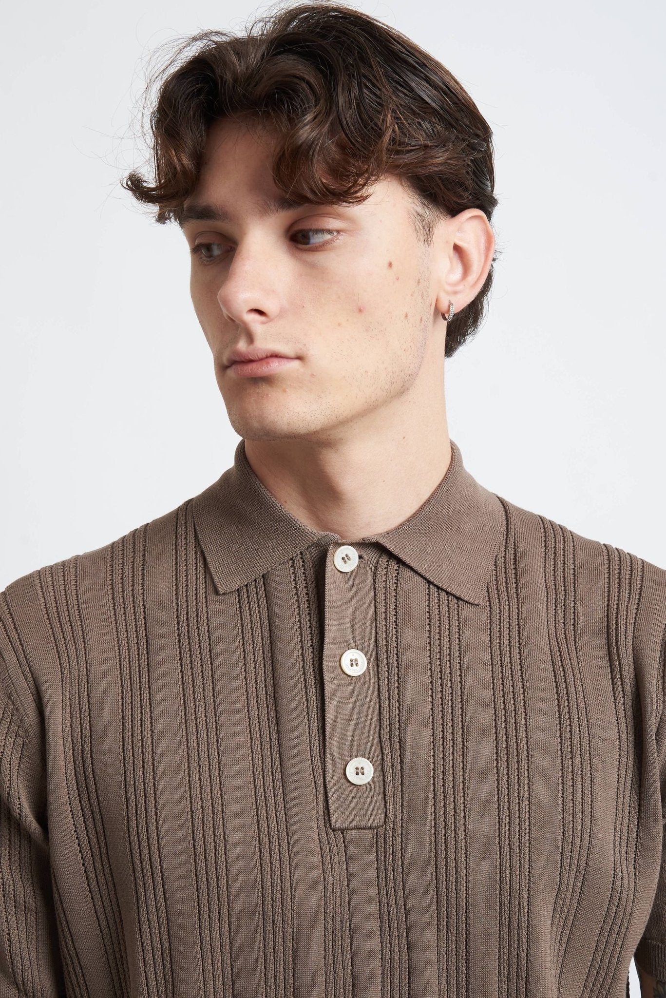 Polo Basic Traforata in Cotone con Bottoni - De Matteo Uomo