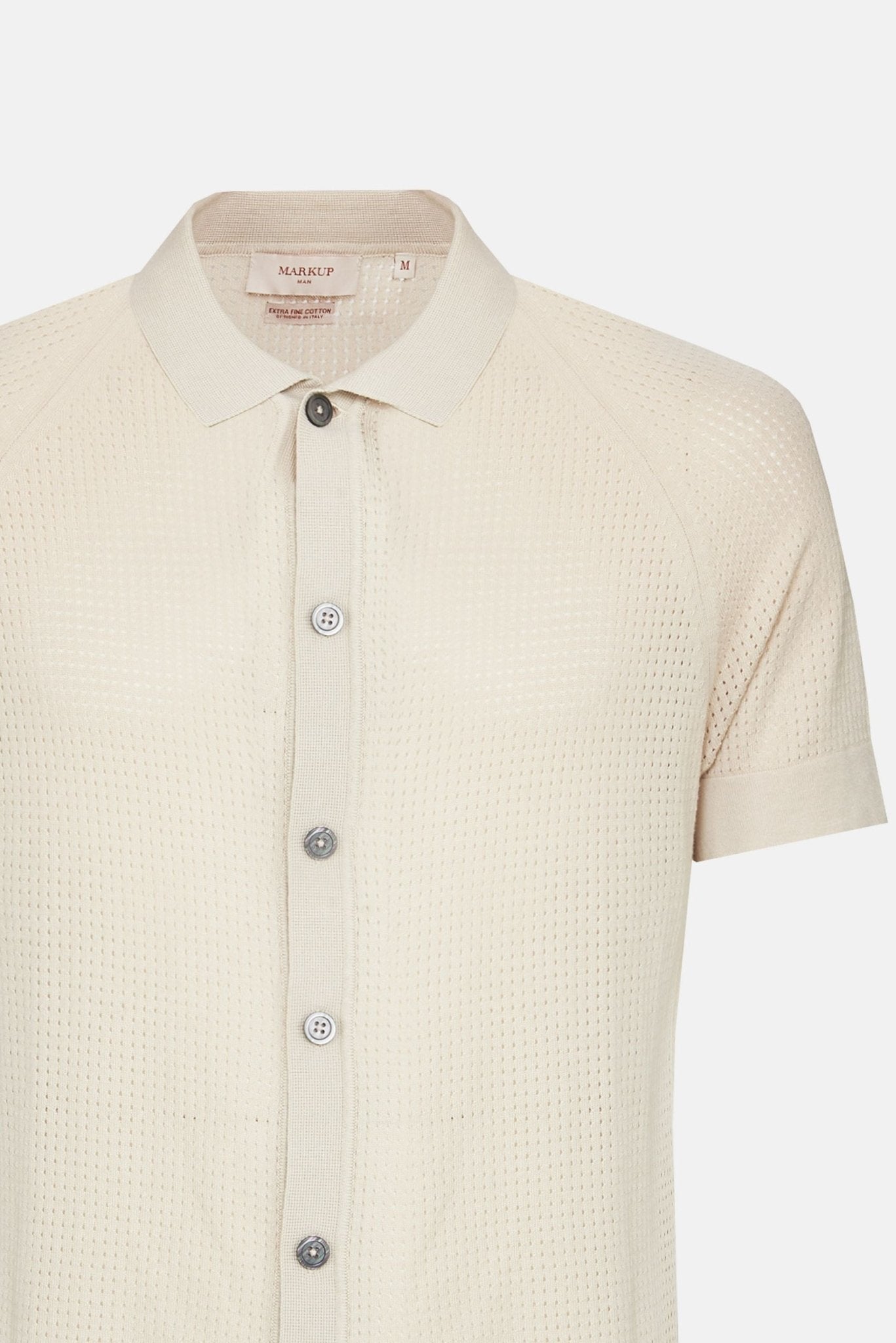 Polo Cardigan in Maglia a Manica Corta con Bottoni in Madreperla - De Matteo Uomo