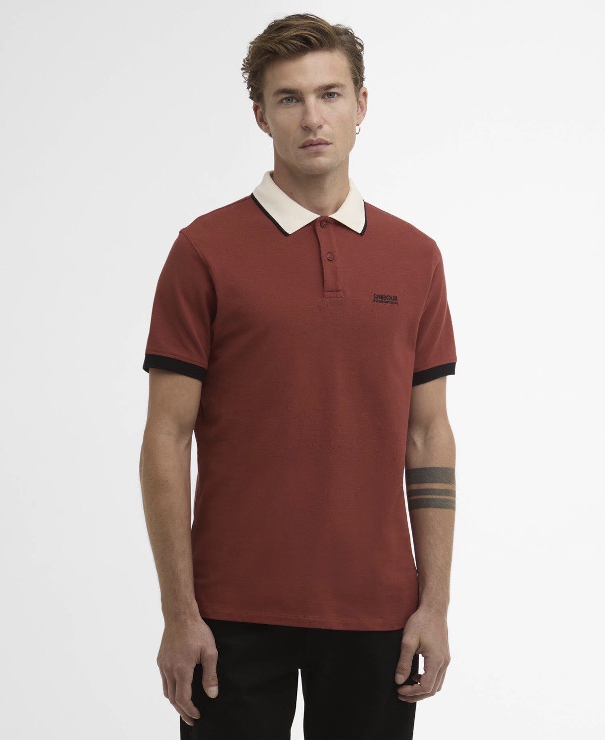 Polo in Cotone con Logo sul Petto e Dettagli a Contrasto or31 - De Matteo Uomo