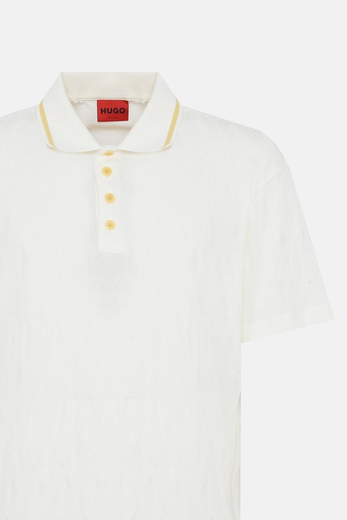 Polo in Cotone con Trama nel Tessuto e Chiusura a Bottoni 7325 - De Matteo Uomo