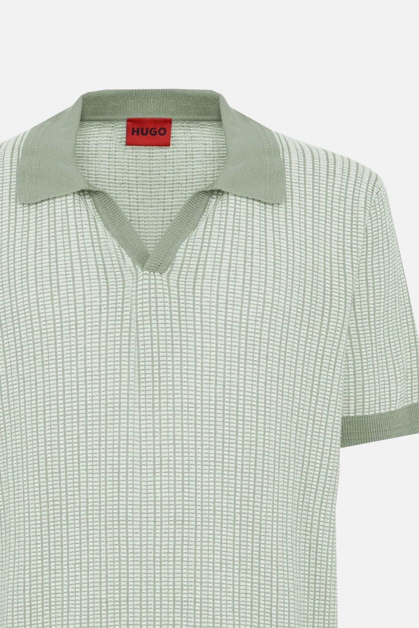 Polo in Cotone e Lino con Trama e Dettagli a Contrasto 7361 - De Matteo Uomo