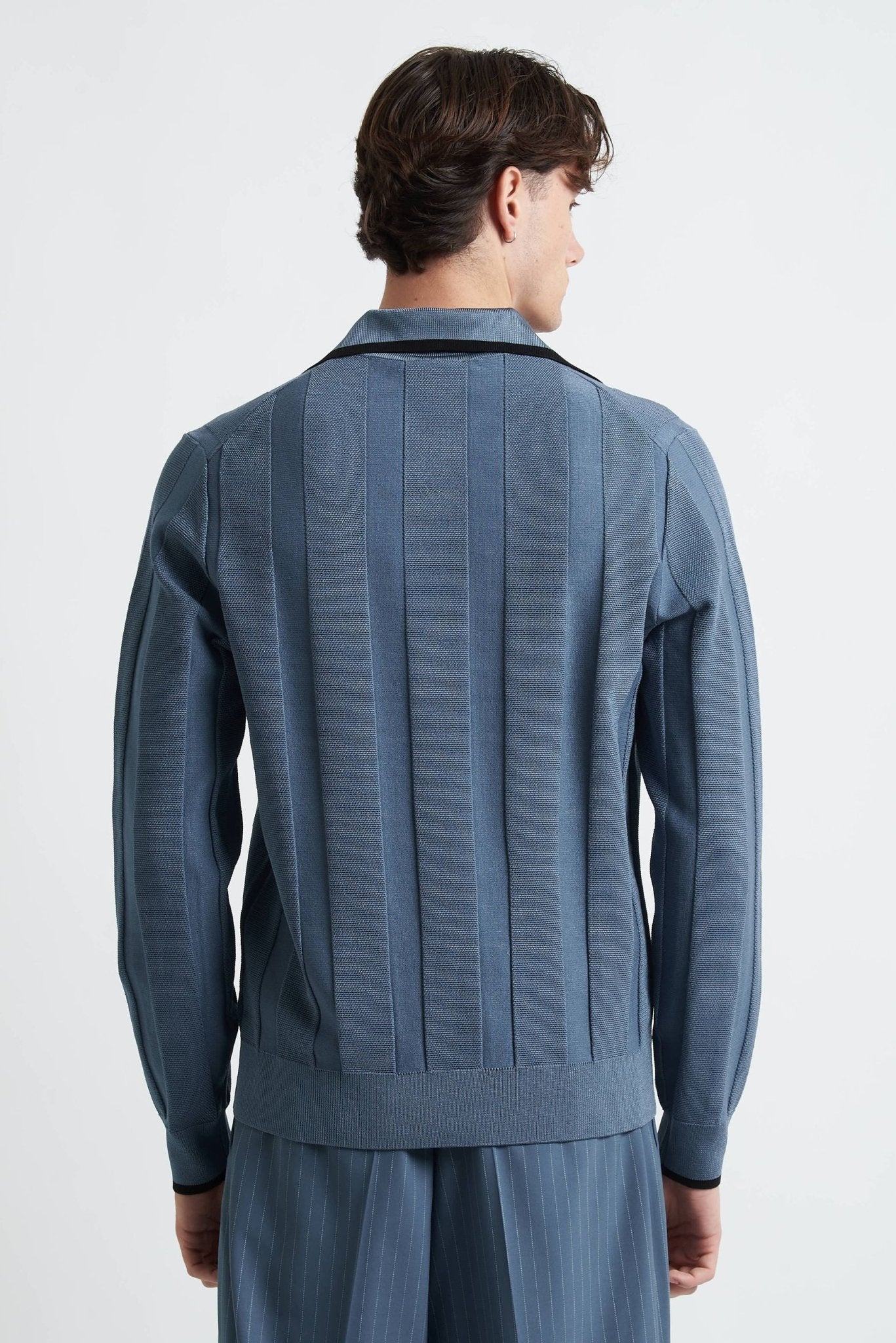Polo Slim Manica Lunga Stile Squadra da Calcio con Logo HUGO - De Matteo Uomo