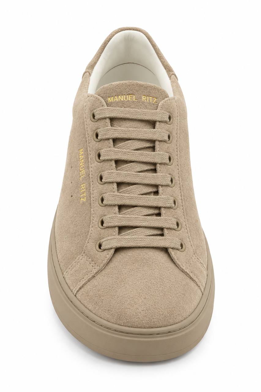 Scarpe Uomo Beige in Camoscio con Lacci e Suola in Gomma - De Matteo Uomo