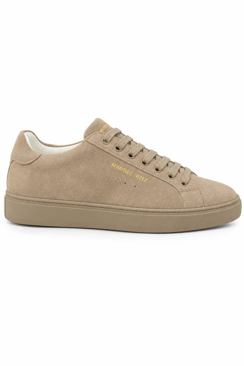 Scarpe Uomo Beige in Camoscio con Lacci e Suola in Gomma - De Matteo Uomo