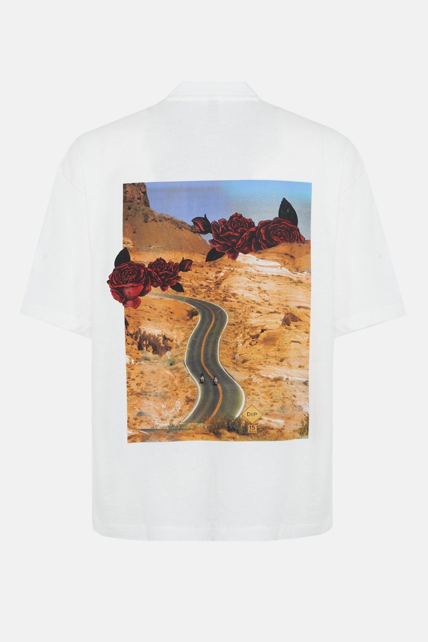 T-shirt Basic con Stampa Frontale Rosa e Panorama sul Retro 4642 - De Matteo Uomo