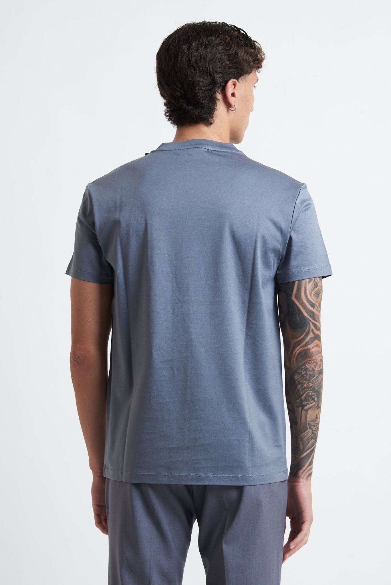 T-shirt Basic Grigia in Cotone - De Matteo Uomo