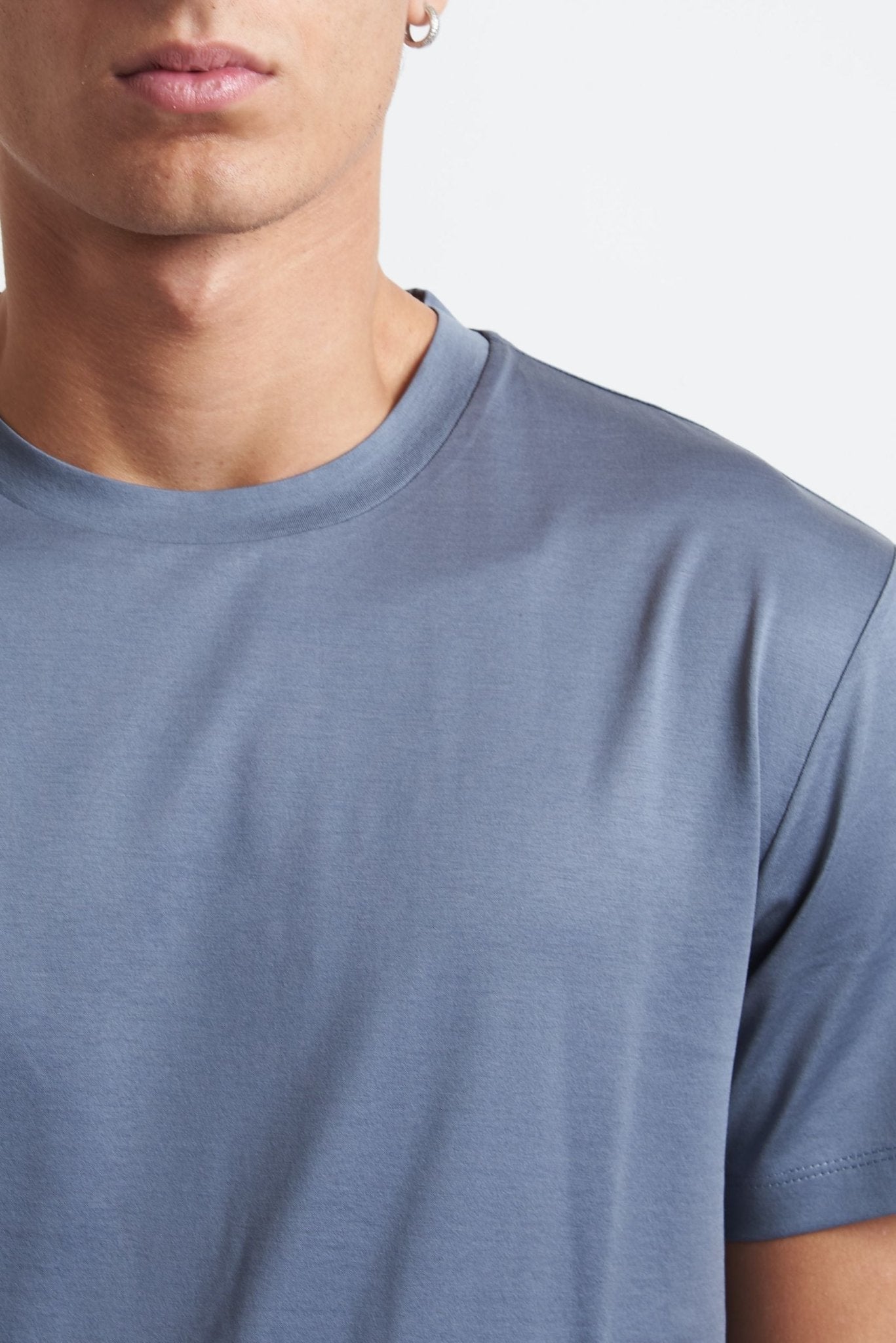 T-shirt Basic Grigia in Cotone - De Matteo Uomo