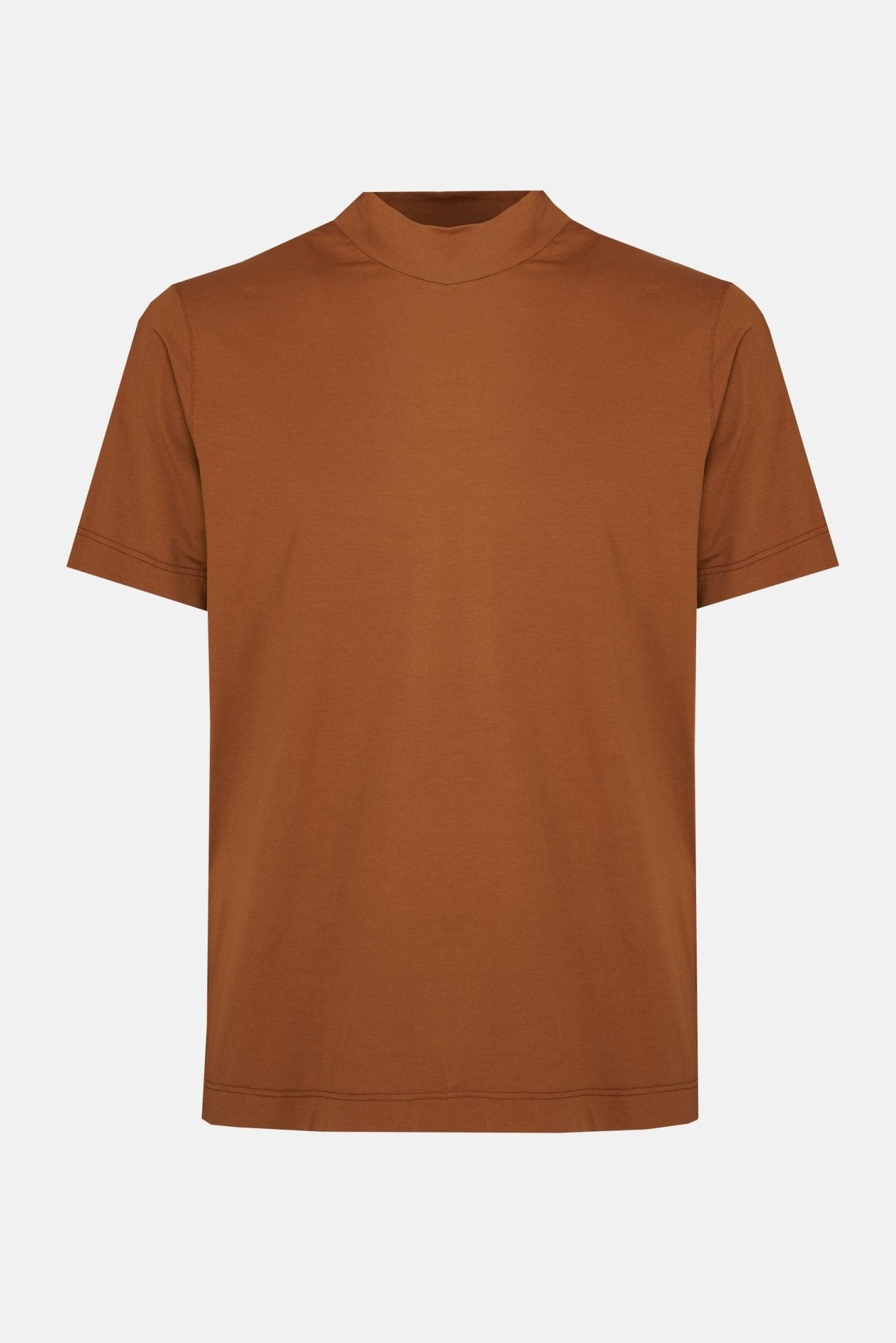 T-Shirt Basic in Cotone con Collo Rialzato - De Matteo Uomo