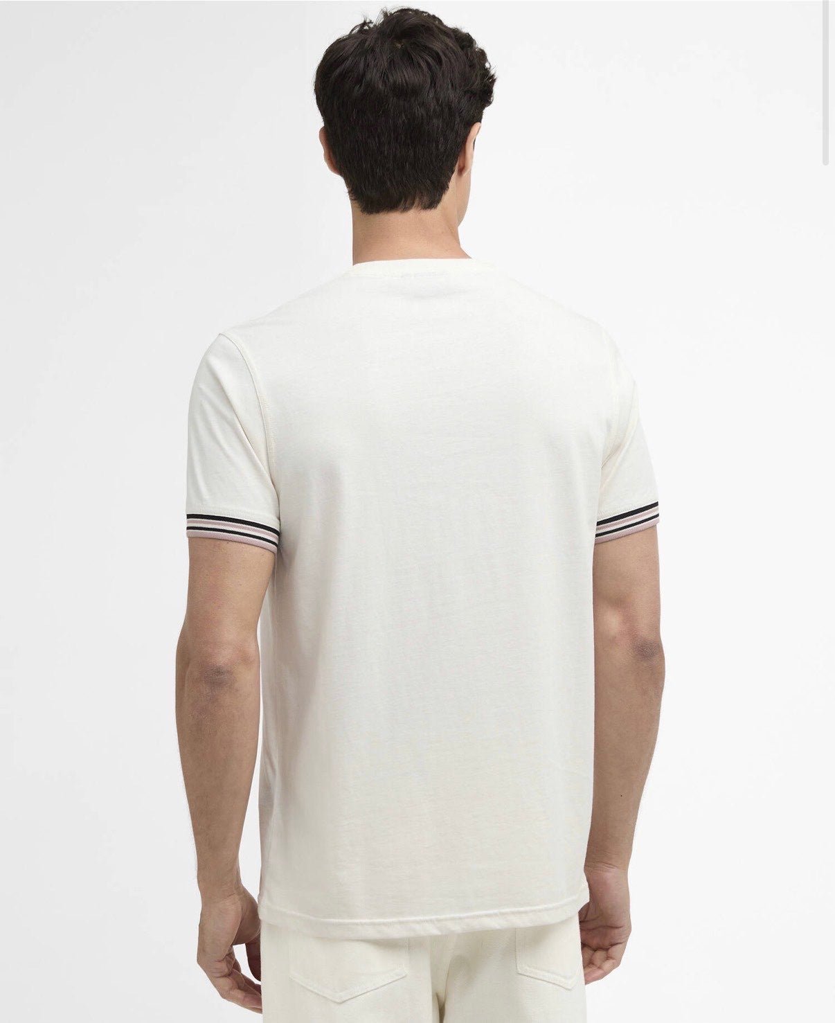 T-shirt Basic in Cotone con Logo sul Petto e Dettagli a Contrasto wh32. - De Matteo Uomo