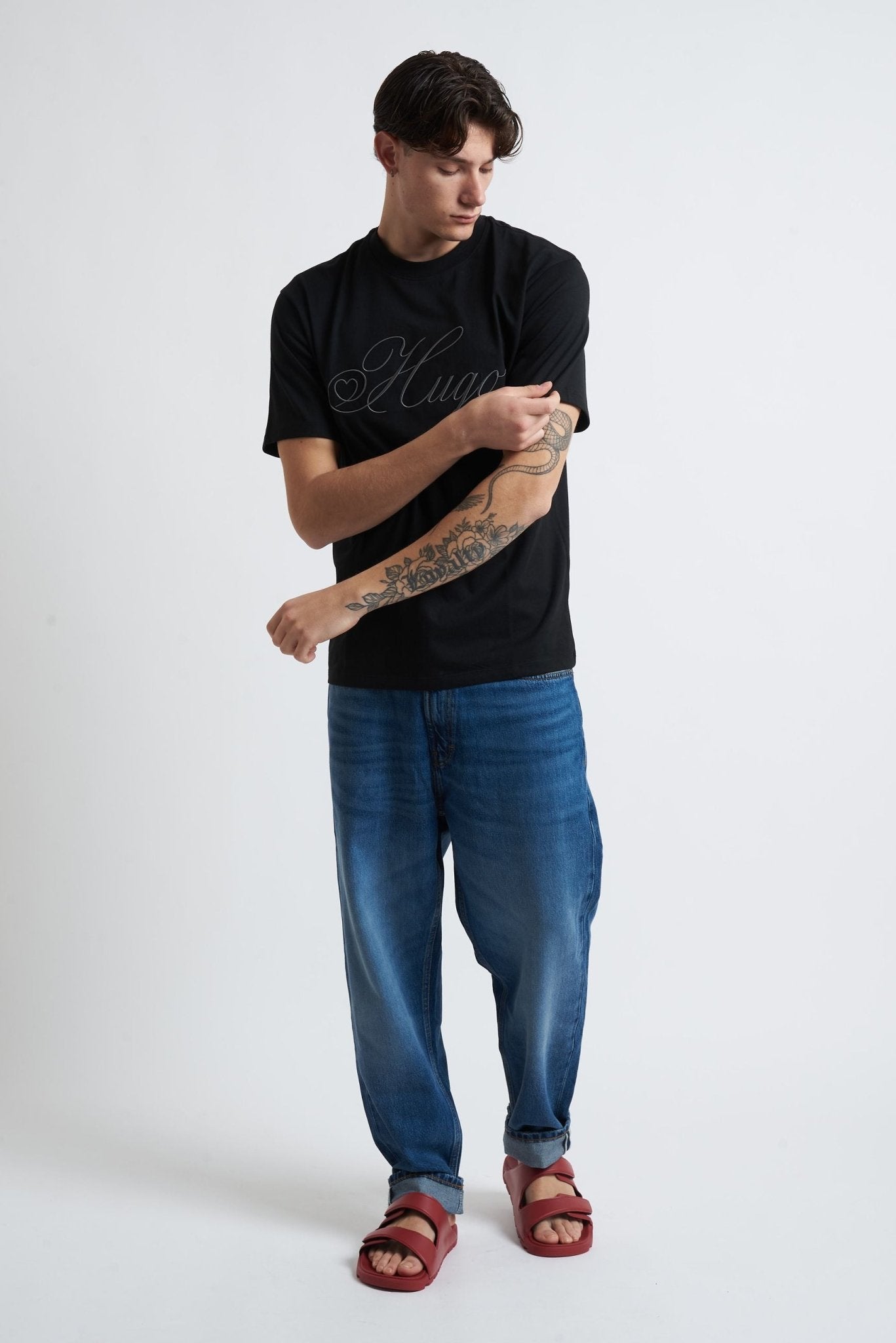 T-shirt Basic in Cotone con Stampa Frontale - De Matteo Uomo