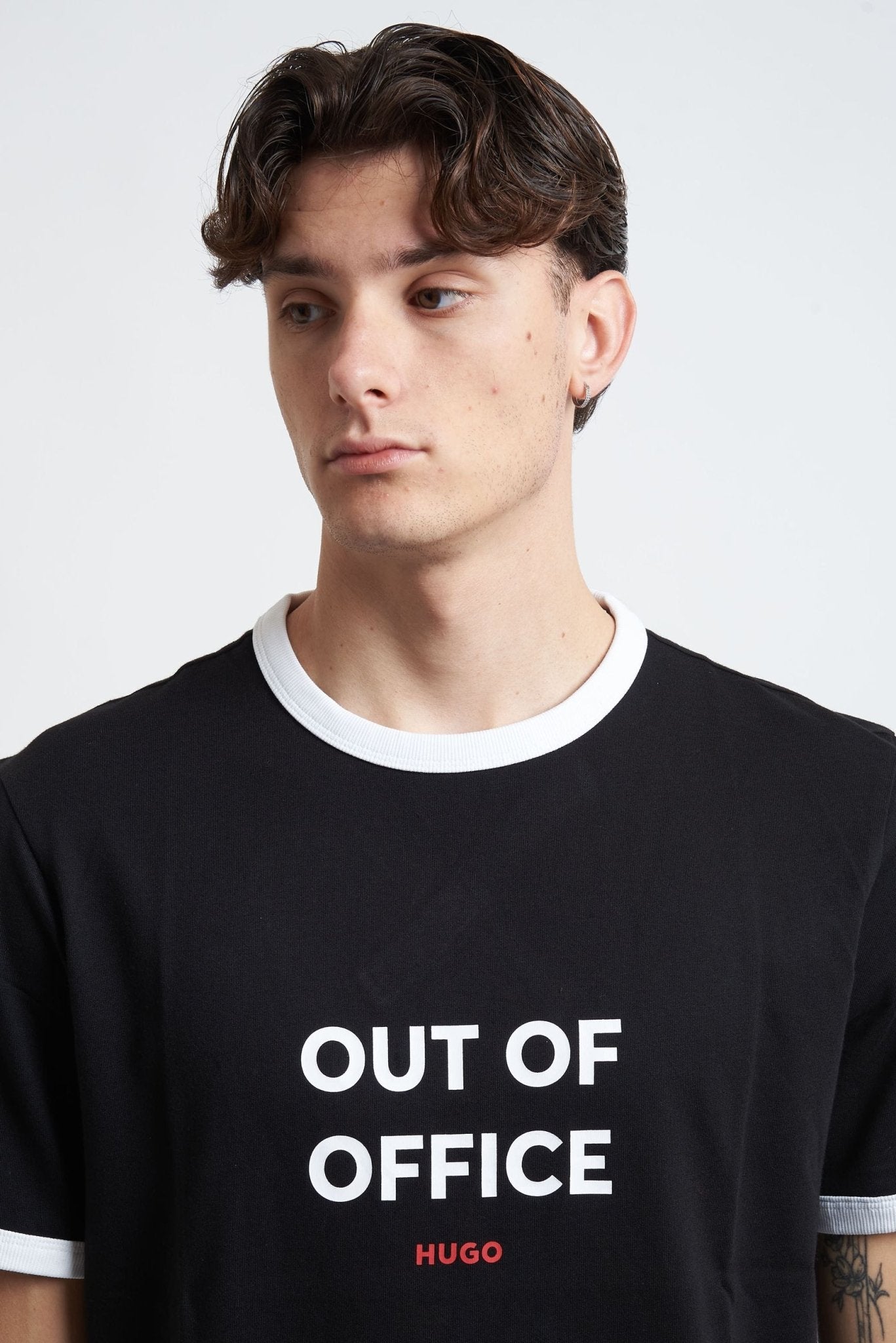 T-shirt Basic in Cotone con Stampa Frontale - De Matteo Uomo