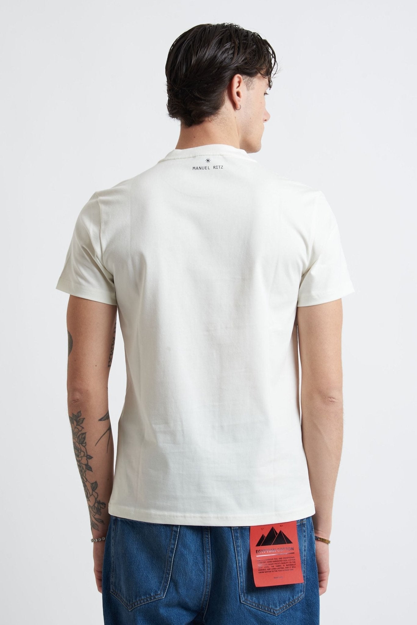 T-shirt Basic in Cotone con Stampa Frontale sul Petto - De Matteo Uomo