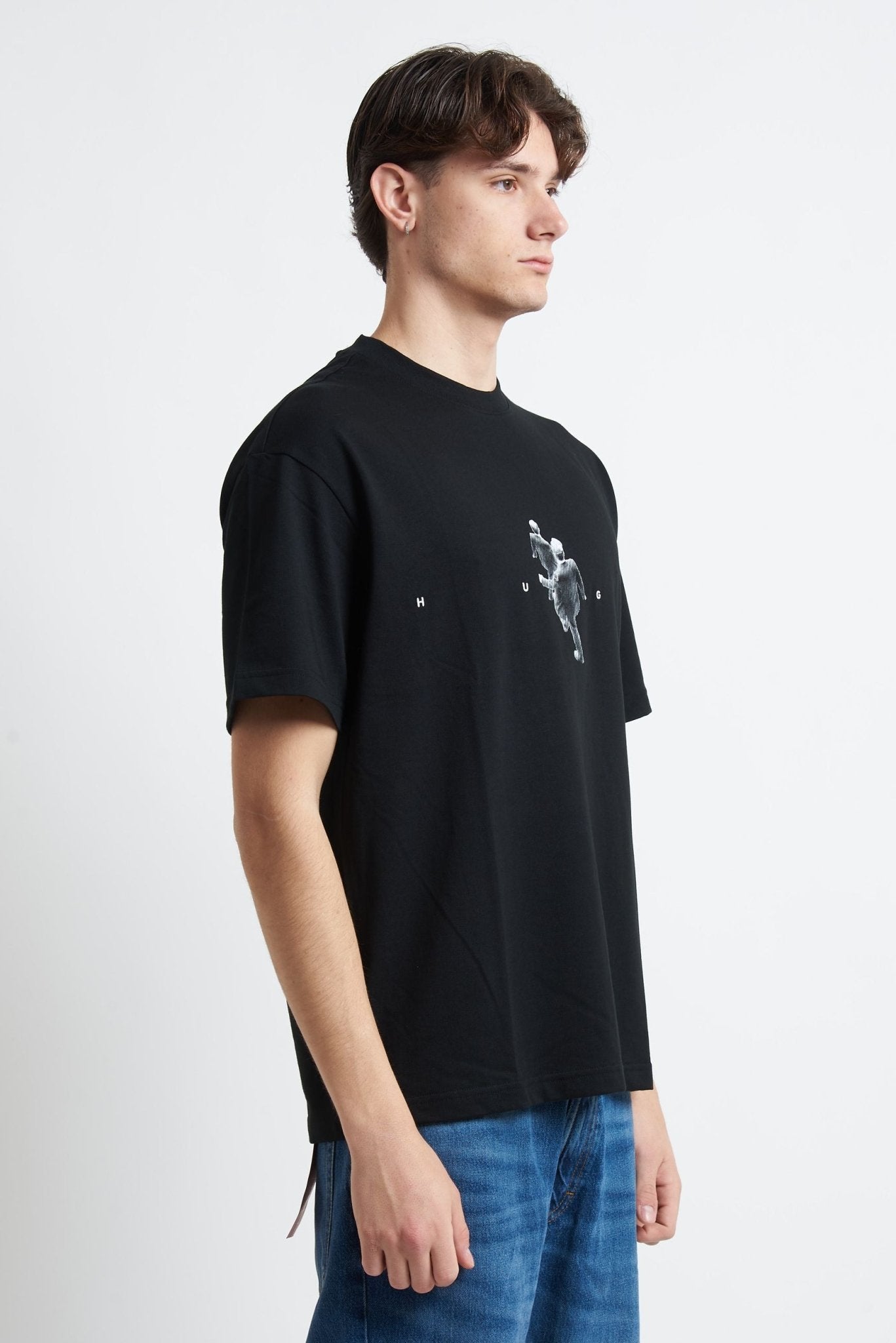 T-shirt Basic in Cotone con Stampa Fronte e Retro - De Matteo Uomo