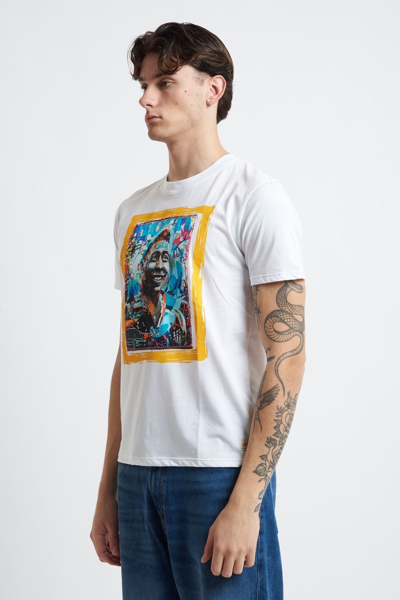 T-shirt in Cotone con Stampa Frontale - De Matteo Uomo