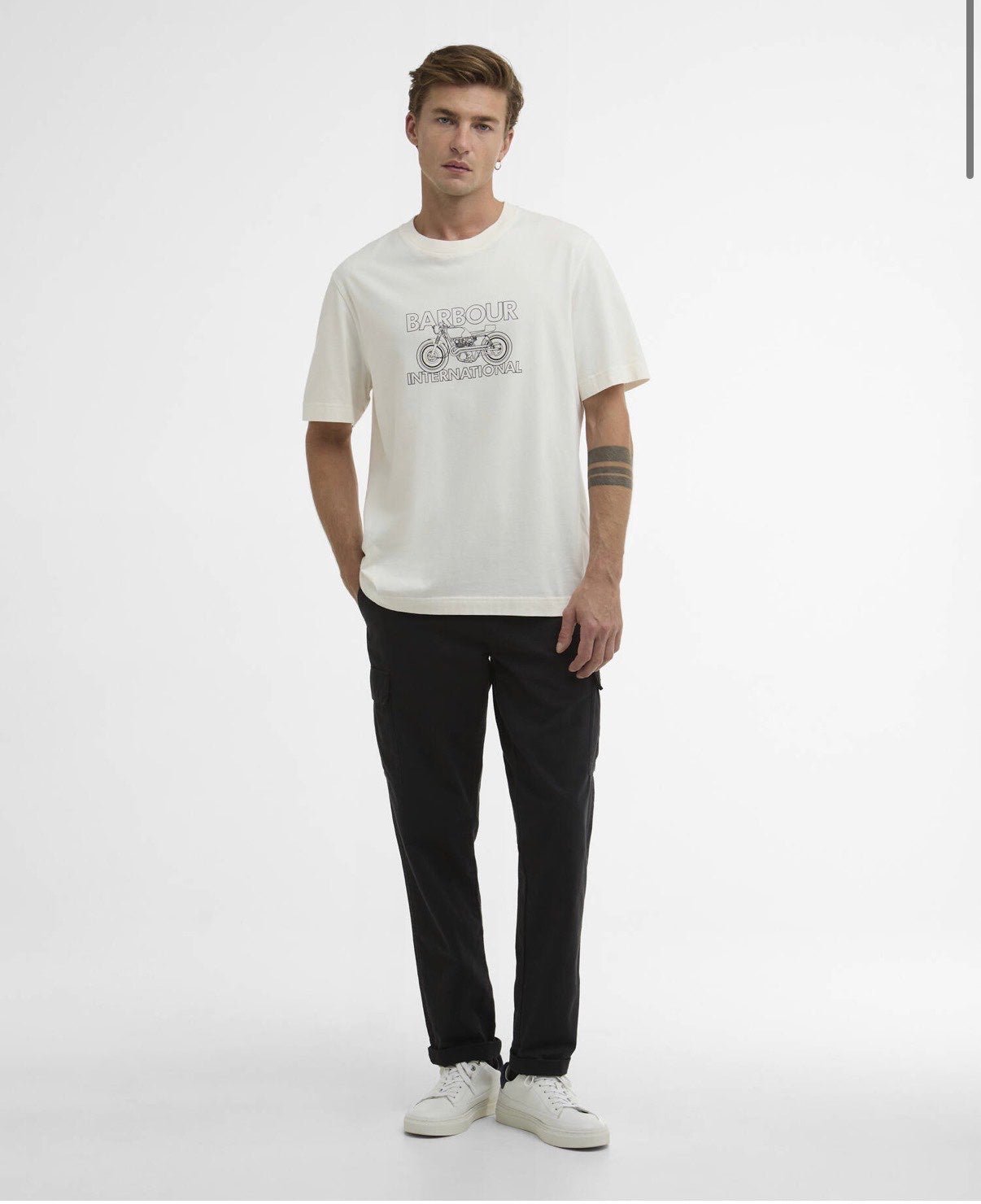 T-shirt in Cotone con Stampa Frontale Basic wh32 - De Matteo Uomo