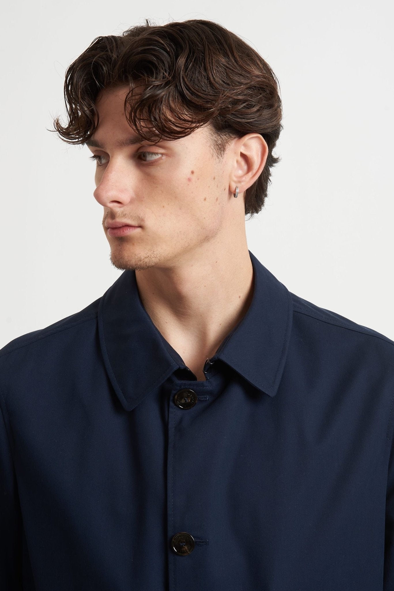 Trench Impermeabile con Collo Camicia e Tasche con Pattina 59051 - De Matteo Uomo