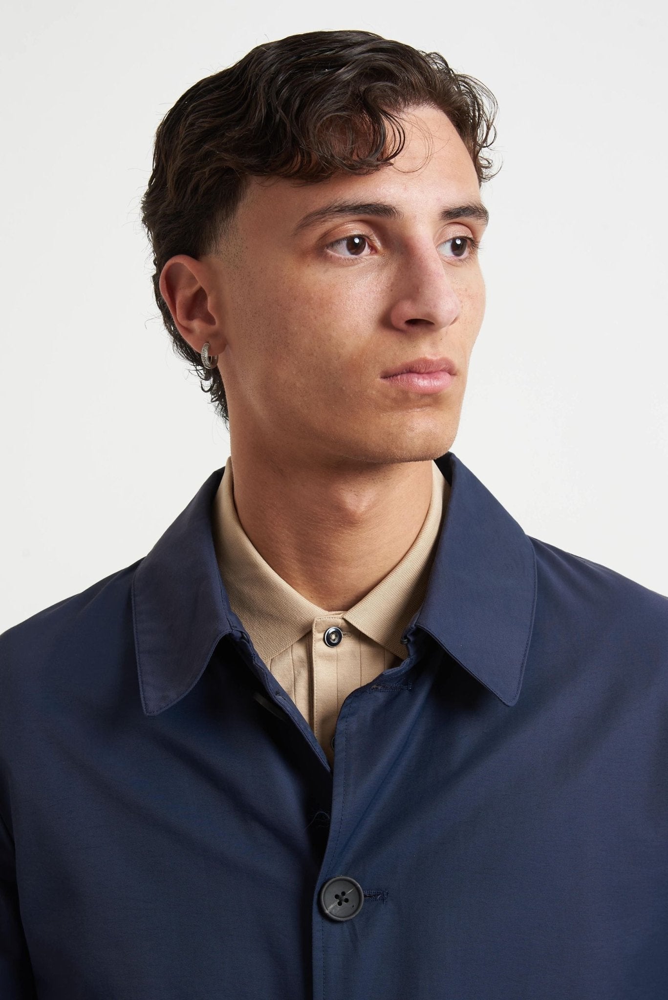Trench Impermeabile con Collo Camicia e Tasche con Pattina h8400 - De Matteo Uomo