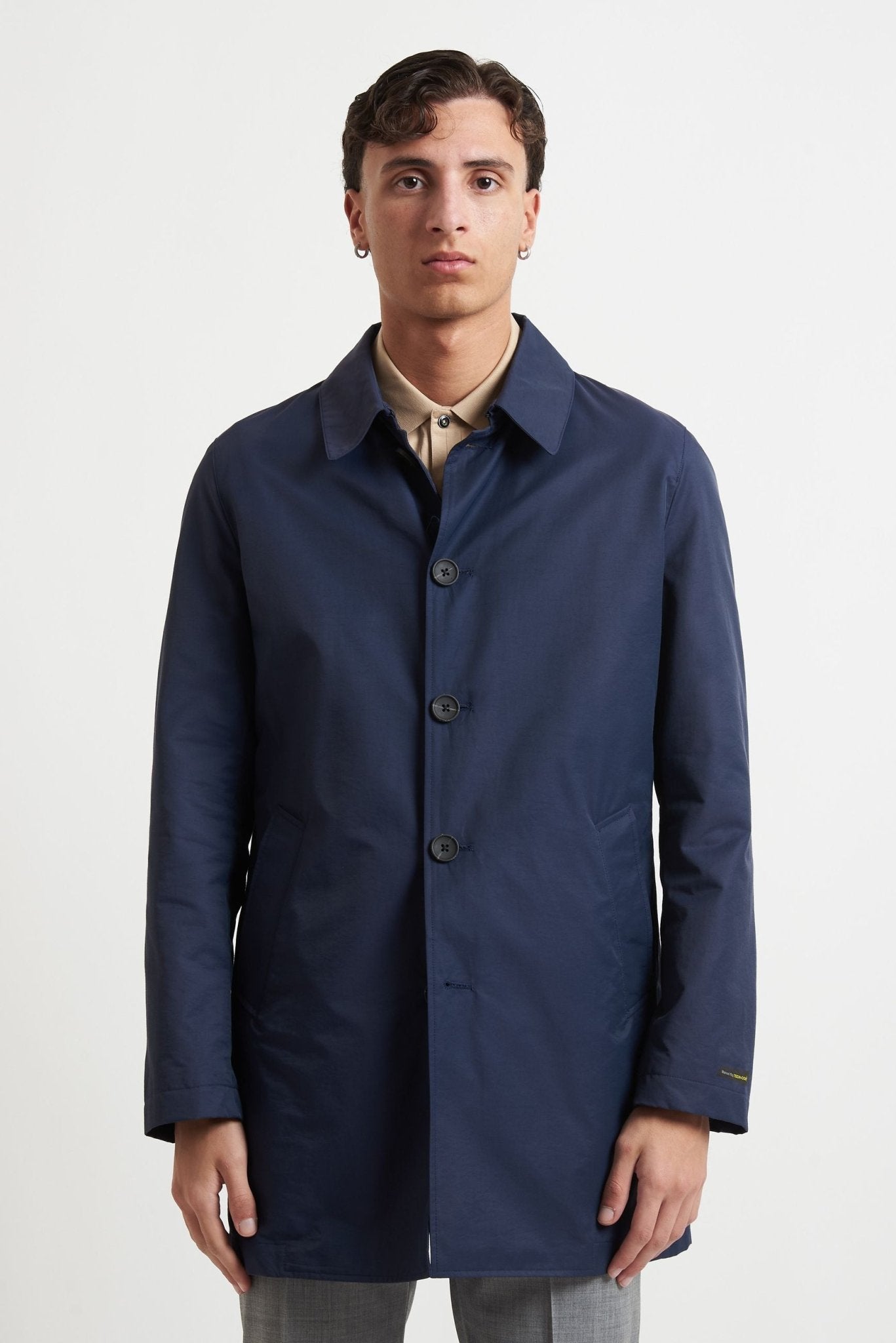 Trench Impermeabile con Collo Camicia e Tasche con Pattina h8400 - De Matteo Uomo