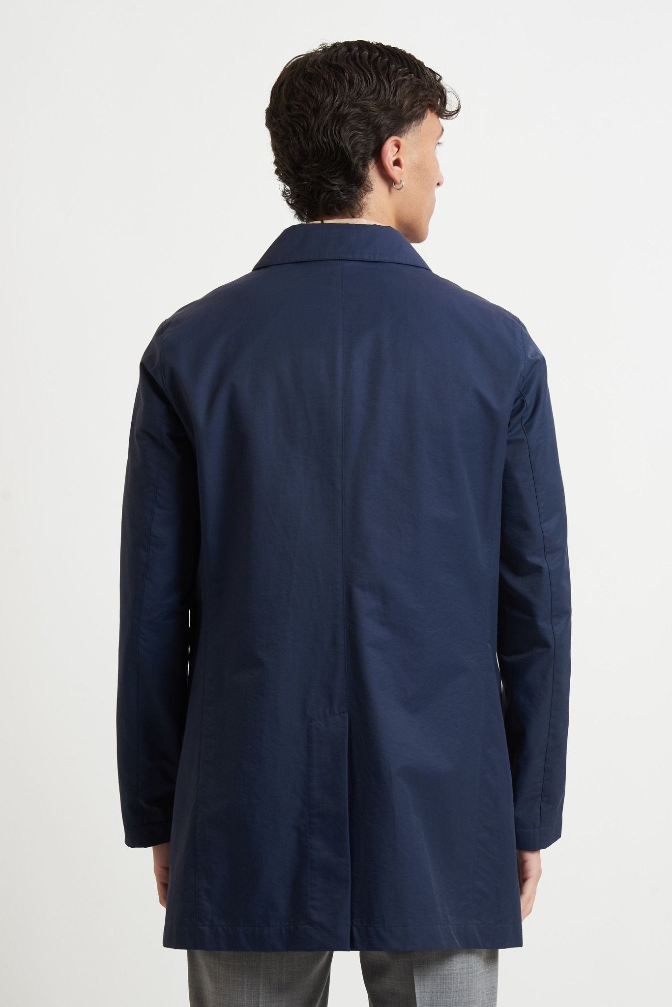 Trench Impermeabile con Collo Camicia e Tasche con Pattina h8400 - De Matteo Uomo