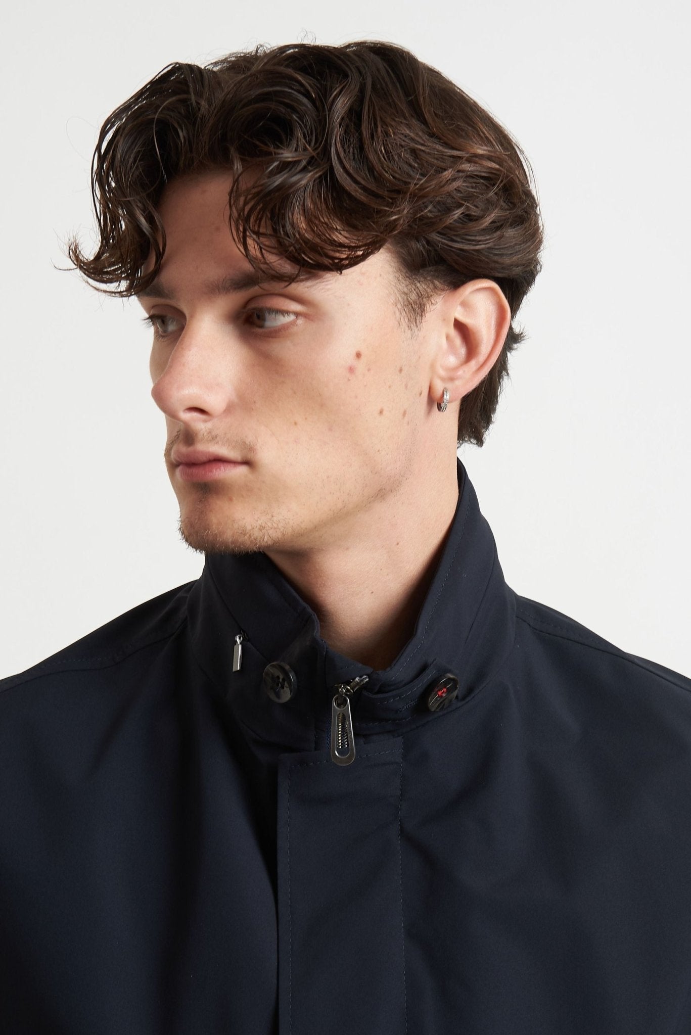 Trench Impermeabile con Zip e Bottoni e Tasche con Chiusura a Cerniera 39031 - De Matteo Uomo