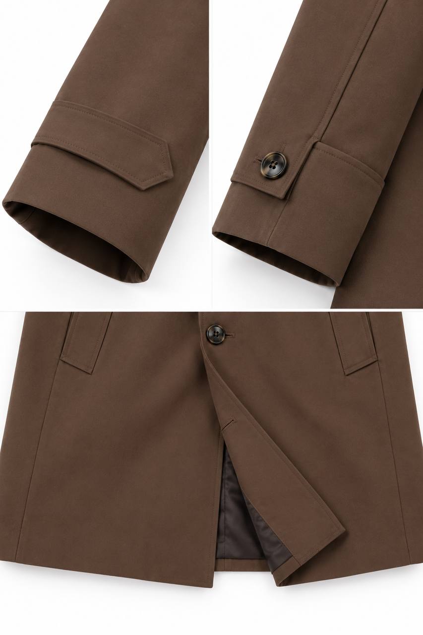 Trench Uomo con Collo Camicia e Spacco Singolo - De Matteo Uomo