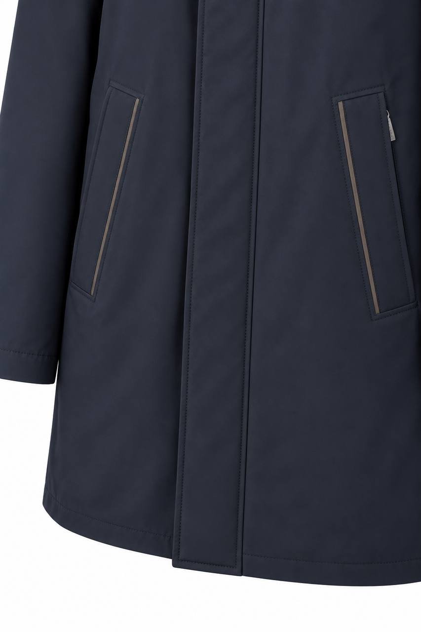 Trench Uomo Idrorepellente e Termico con Chiusura Bottoni e Zip - De Matteo Uomo