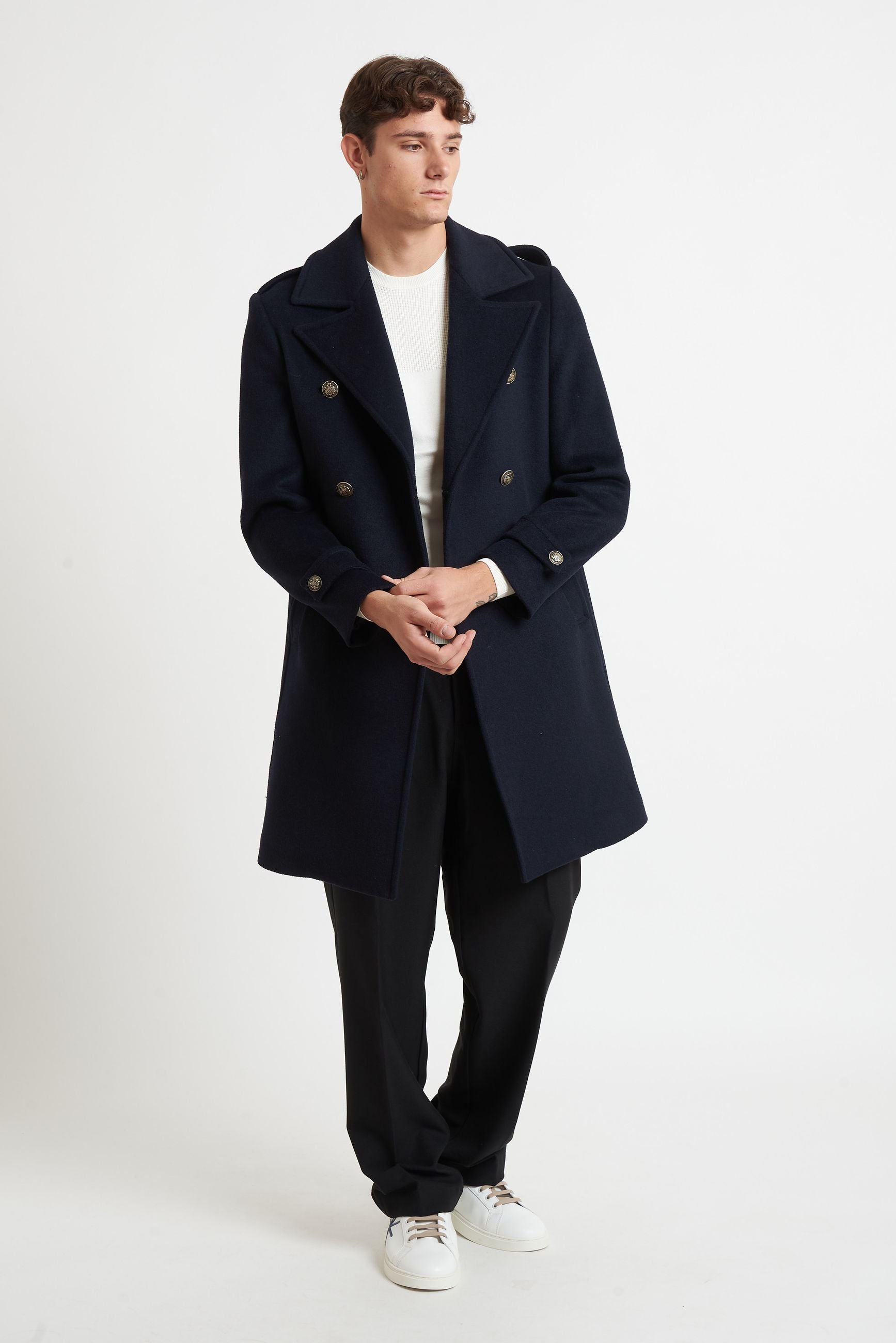 bharnaba Cappotto Uomo Doppiopetto con 6 Bottoni e Rever Classico suvereto mcp36